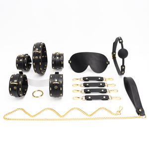 SM Toys Sex Set Esposas Puños Boca Bola con los ojos vendados Alternativa Bondage Cuero Productos para adultos - Product Image 2