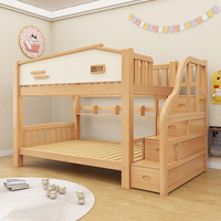 Meubles de qualité supérieure pour chambres d'enfants, lit superposé en bois massif avec tiroirs et escalier