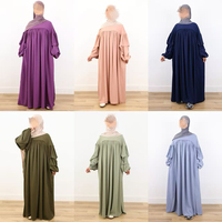 Abaya en soie Medina sur mesure de qualité supérieure avec poches, manches à volants, vêtements islamiques en gros pour femmes, robe musulmane, abaya pour le Ramadan et l'Aïd