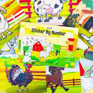 Libro de pegatinas para colorear sin ensuciar para niños y niñas, 12 piezas, actividades, arte, regalos de cumpleaños, manualidades, animales de granja, manualidades con láminas para niños - Product Image 4
