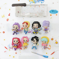 Gantungan Kunci Resin Gadis Kartun Ramah Lingkungan untuk DIY Lem Krim Casing Ponsel Fantasi Liontin Wanita Aksesoris Natal