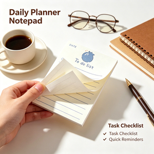SK Sheng Kang Packaging To Do List Memo Pad Self-Adhesive Notepad With Blueberry Design 50 Sheets Easy Tear Premium Paper - Product Image 5