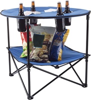 Table de camping portable, tables de plage en plein air pour table de pique-nique pliable en sable avec 4 porte-gobelets et sac de transport,