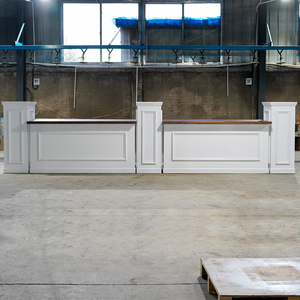 <strong>Portable</strong> White Wooden Folding <strong>Bar</strong> Counter Modular Pine Top Wedding Event Party Catering Furniture - Product Image 3
