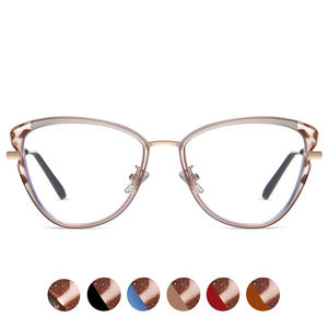 87249 Montura de Gafas Cat Eye, Montura Completa de TR90 y Metal, Anti-Luz Azul, Unisex, con Lentes AC para Uso en Computadora - Product Image 4