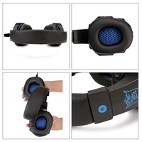 Écouteurs filaires antibruit + Microphone casque de jeu, son surround sur l'oreille, jeu, LED RGB Light, casque de jeu