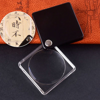Folding Pocket Acrylic Hand Magnifier with Pull-Out Sleeve 50mm Lens Diameter for Kids or Gift