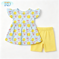 Ensemble haut à volants et short pour petite fille, tenue décontractée d'été pour enfants, ensemble OEM en bambou avec haut à volants et leggings