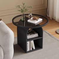 Table basse ronde mobile en pierre frittée sur mesure, table d'appoint fournie par l'usine pour petit salon