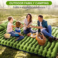 Matelas de Camping Gonflable Convertible avec Oreiller Intégré et Pompe à Pied, Design Moderne pour Chambre et Salon