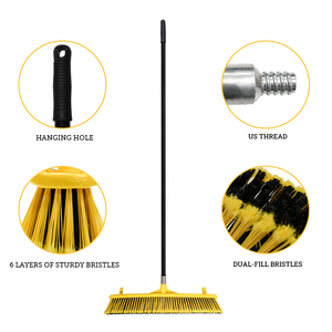 Tái Sử Dụng Công Nghiệp Ngoài Trời Làm Sạch 24 Inch Sàn Vườn Chổi Nhựa Đẩy Chổi Với Tay Cầm Dài - Product Image 4