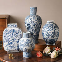 Vase en céramique rose antique C586 de style chinois traditionnel avec motif floral Art Déco pour la décoration intérieure et les cadeaux d'affaires