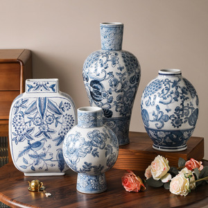 <span class=keywords><strong>Vase</strong></span> en céramique rose antique C586 de style chinois traditionnel avec motif floral Art Déco pour la décoration intérieure et les cadeaux d'affaires - Product Image 5