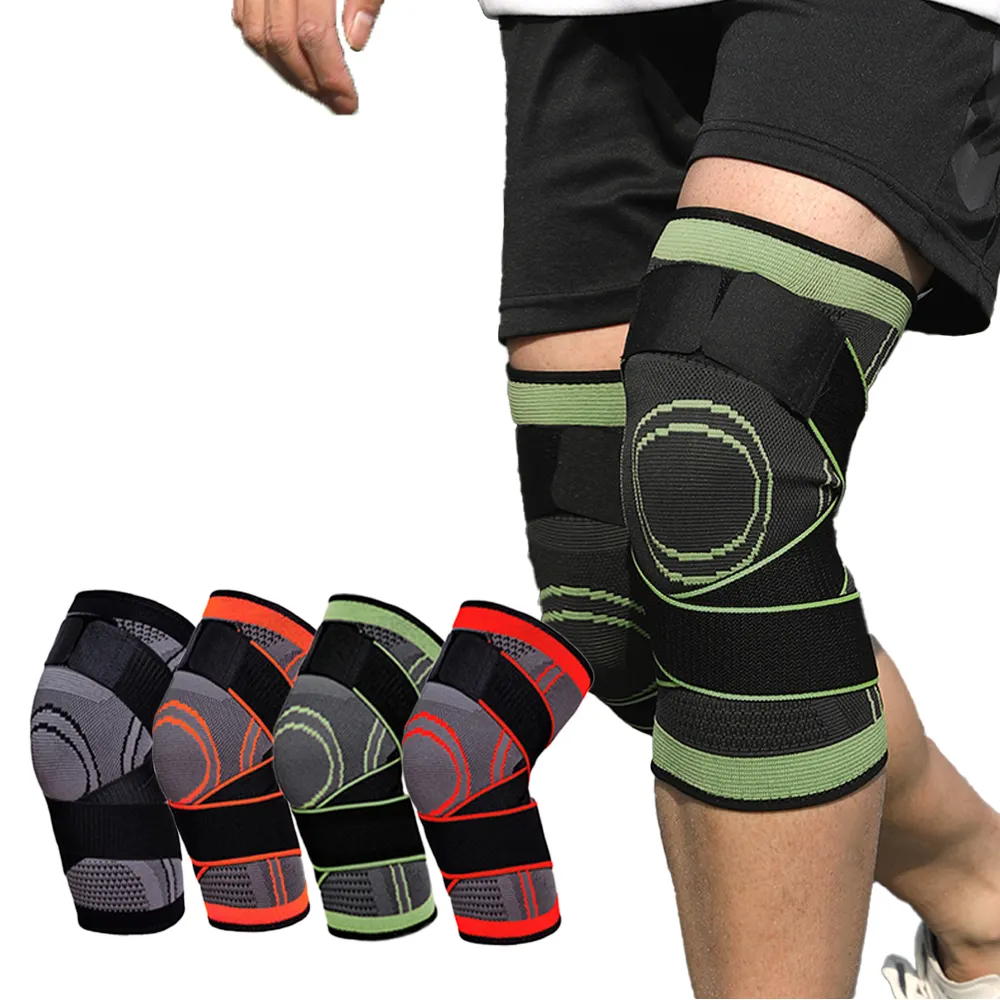 Yugland Wholesale Custom Knitted Elastic Nylon Knee Pads Compression Sports Knee Pads