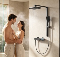 Nouveau Ensemble de douche 2026 à conception corps divisé, avec affichage numérique thermostatique, robinet de baignoire pliable, douchette à main en céramique souple, pour usage hôtelier
