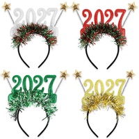 Neues 2027 Weihnachts-Stirnband Kreatives Silvester-Zahlen-Stirnband Neujahrs-Party-Dekoration Stern-Band-Stirnband