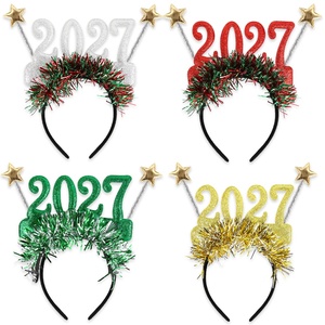 Nuova Fascia per Capelli Natalizia 2027, Creativa Fascia con Numero per Capodanno, Decorazione per Festa di Capodanno, Fascia con Nastro <span class=keywords><strong>a</strong></span> Stella - Product Image 4