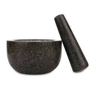 Mortero y Maja de Granito Natural al por Mayor, Mortero de Piedra Gris Oscuro, Molinillo de Especias y Hierbas con Maja - Product Image 2