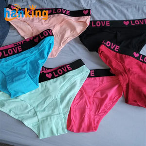 Bragas de algodón suave y cómodas para mujer, bragas de Bikini triangular de cintura baja con estampado de letras de corazón de amor, sin costuras elásticas - Product Image 6