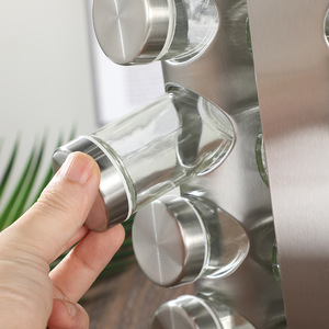 <b>Rotating</b> Stainless Steel <b>Spice</b> <b>Rack</b> Multi Functional Kitchen Storage With 360 Degree Turntable For Seasoning Organization - Product Image 2