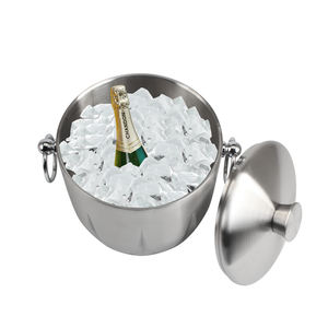 3L Double-wall Stainless Steel Insulated <b>Ice</b> <b>Bucket</b> <b>with</b> <b>Lid</b> and Tong - Product Image 4