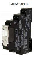 Relais à interface solide RV8H/RV8S, format compact, 6/14 mm CID2 SPST, montage sur rail DIN, type à vis/à ressort, entrée 48 VDC, sortie 6 VDC, 6 A-16 A, RoHS