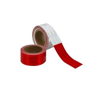 3M 983 DG nastro riflettente veicolo singolo lato materiale PVC adesivo acrilico bianco/rosso/giallo rosso e bianco scopo di adesione - Product Image 1