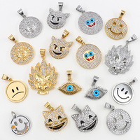 Dongguan Jewelry Pendant Factory Venta al por mayor No se decolora No se oxida 18K Chapado en oro Color Diamond Eye Elf Face Pendant