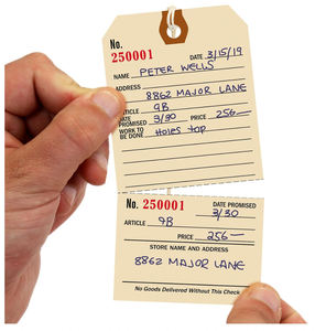 Étiquettes de réparation numérotées séquentielles personnalisées avec ficelle Étiquettes de réparation en carton pour l'entretien de l'équipement Étiquettes d'<span class=keywords><strong>avis</strong></span> de prix avec talon - Product Image 3