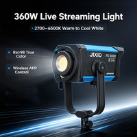 Lumière vidéo LED bicolore 360W 2700~6500K CRI Ra98 Contrôle par application 12 effets lumineux Angle de faisceau 120° Alliage d'aluminium