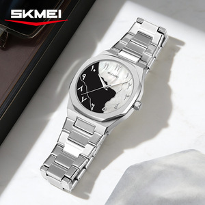 Reloj de Cuarzo para Hombre, Diseño Simple y Elegante, de Acero Inoxidable, con Costuras en Contraste de <span class=keywords><strong>Color</strong></span>, Resistente al Agua - Product Image 2