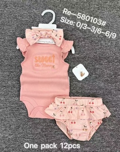 Nuevo Diseño de Verano, Conjunto Casual de 3 Piezas para Bebés Niñas, Mono de Manga Corta con Estampado a Cuadros, Transpirable, de Algodón y Poliéster, con Pantalones Cortos - Product Image 4
