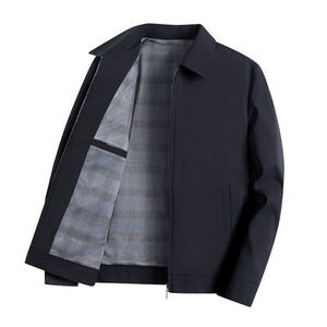 Chaqueta de Negocios para Hombre YZ, Estilo Regular, <span class=keywords><strong>Primavera</strong></span>-Otoño, Resistente al Viento, Talla Grande, Tejido de Poliéster Teñido, Chaqueta Utilitaria - Product Image 4