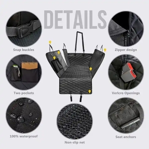 SinSky - Funda Protectora para Asiento de <span class=keywords><strong>Coche</strong></span> para Mascotas, Impermeable, Resistente a los Arañazos, Antideslizante, para Coches SUV, con Ventana de Malla para Ver el <span class=keywords><strong>Perro</strong></span> - Product Image 5