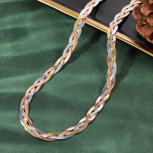 HOVANCI-Cadena de serpiente Retro de acero inoxidable para mujer, joyería con cadena cruzada de viento, Collar de espiga trenzada, collares de cadena de hueso para mujer - Product Image 1