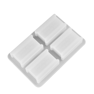 MUYULINS Factory 4-Cavity Reusable Rectangular Maker LFGB Platinum Non-Stick BPA-Free <b>Silicone</b> Soap Mold - Product Image 3
