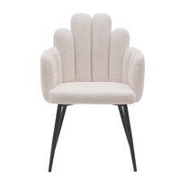Nouvelle arrivée Chaise de salle à manger et de chambre à coucher de luxe au design nordique Sherpa de loisirs moderne à boucle blanche tuftée pour le salon