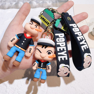 Nueva caricatura Anime Popeye marinero dibujos animados 3D figuritas personaje llavero goma suave PVC Popeye llavero para bolsa mochila regalos - Product Image 3