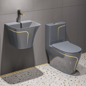 Hot Sell Water Saving Dual Flush One Piece Ceramic Siphonic Toilet Set Floor Mounted WC With Elongated Bowl for Home Hotel 010 R - Product Image 1