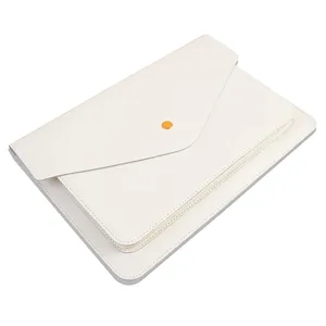 Estojo personalizado para laptop de 13 polegadas, estojo para tablet, bolsa para proteger computador, capa de pele, couro branco, laptop