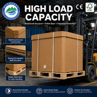 Conteneur de stockage en carton ondulé recyclable de 1000 L avec couvercle