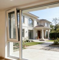 Ventanas de Aluminio con Rotura de Puente Térmico de Fábrica, Ventana Francesa de Doble Vidrio, Sistema de Ventana Combinada Corredera y Abatible de Triple Acristalamiento