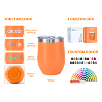 Gobelet à café isotherme double paroi en forme d'œuf de 12 oz, personnalisable avec logo, en acier inoxydable sans BPA, avec couvercle, vente en gros