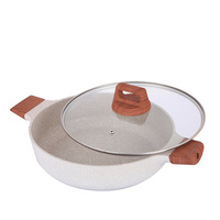 20/24/28/32CM Antihaft-Dampfgartopf aus Aluminiumguss Flacher Bräter Küchengeschirr Aluminium-Kochtopf mit Dampfgarer Suppentopf
