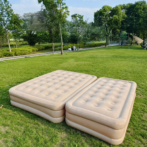 Nouveau matelas pneumatique <span class=keywords><strong>gonflable</strong></span> automatique à double épaisseur avec pompe intégrée et dossier floqué, pour la maison, le <span class=keywords><strong>camping</strong></span> et l'extérieur, design moderne - Product Image 3