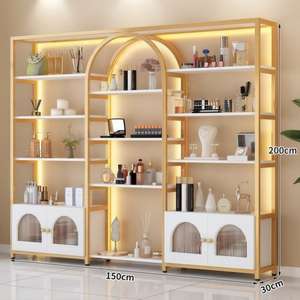 Vitrina de Exhibición Multicapa con Luz LED para Salón de Belleza, Guarda Esmaltes de Uñas, Geles y Cosméticos, Almacenamiento Comercial - Product Image 1