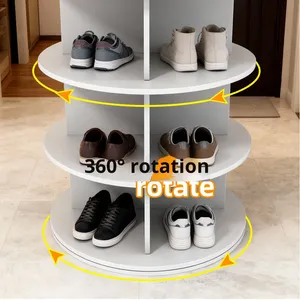 Zapatero de Plástico de Diseño Moderno con Rotación de 360 Grados y Múltiples Niveles, 8 Estantes, Mueble <span class=keywords><strong>para</strong></span> el Hogar, Entrada, Sala de Estar - Product Image 2
