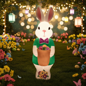 ของตกแต่งสวนกลางแจ้ง กระต่ายพลาสติก ของตกแต่งอีสเตอร์ กระต่ายในร่ม ไฟ LED - Product Image 1