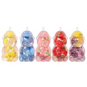 Jouet sensoriel anti-stress en forme d'ours mignon à récupération lente, transparent, rose, nouveauté - Product Image 1