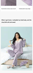 Printemps Nouveau Pyjamas Femmes Coton Manches Longues Femmes Drawframe Coton Home Wear Set - Product Image 5